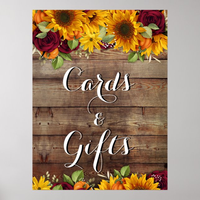Autumn Pumpkin Rustic Wedding SIgn (Front)