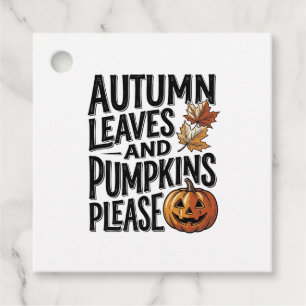 Autumn Pumpkin Shirt With Leaves And Halloween Vib Favour Tags