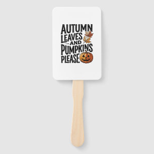 Autumn Pumpkin Shirt With Leaves And Halloween Vib Hand Fan