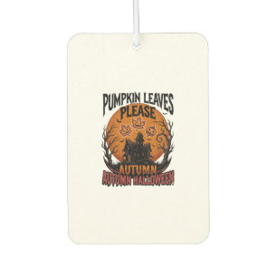 Autumn Pumpkin Shirt With Vintage Spooky Fall Leav Car Air Freshener