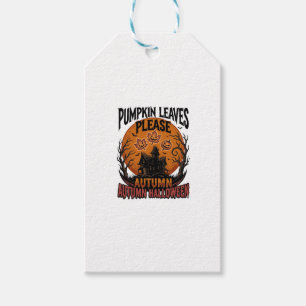 Autumn Pumpkin Shirt With Vintage Spooky Fall Leav Gift Tags