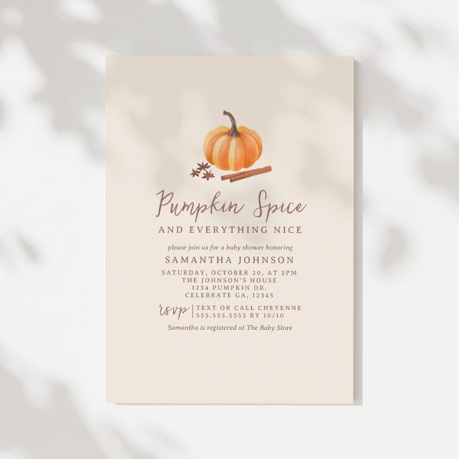 Autumn Pumpkin Spice Baby Shower Invitation (Creator Uploaded)