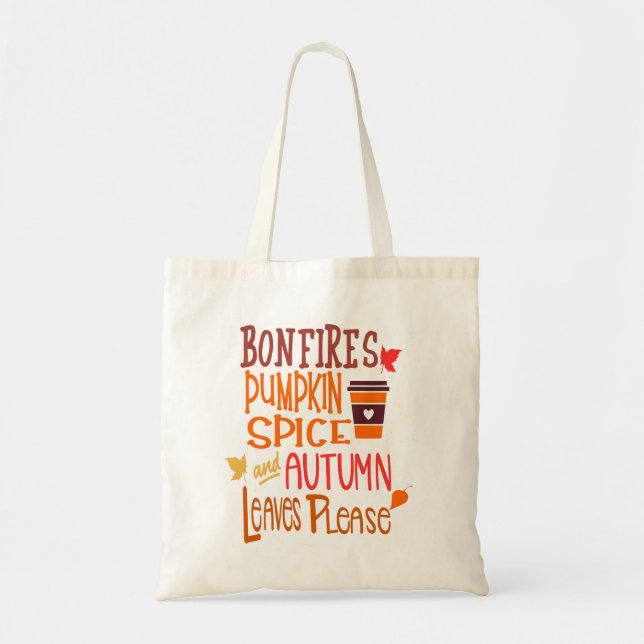 Autumn  Pumpkin Spice Tote Bag (Front)