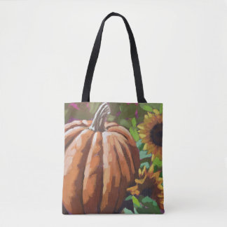 Autumn, pumpkin sturdy canvas tote bag.  bag