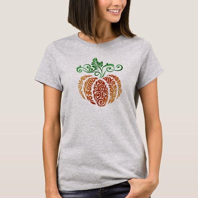 Autumn Pumpkin Swirl T-Shirt (Front)