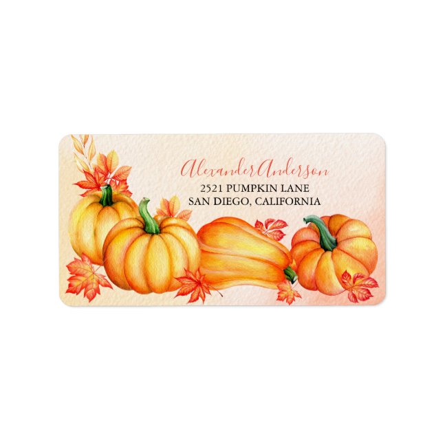 Autumn Pumpkin | Thanksgiving Label (Front)