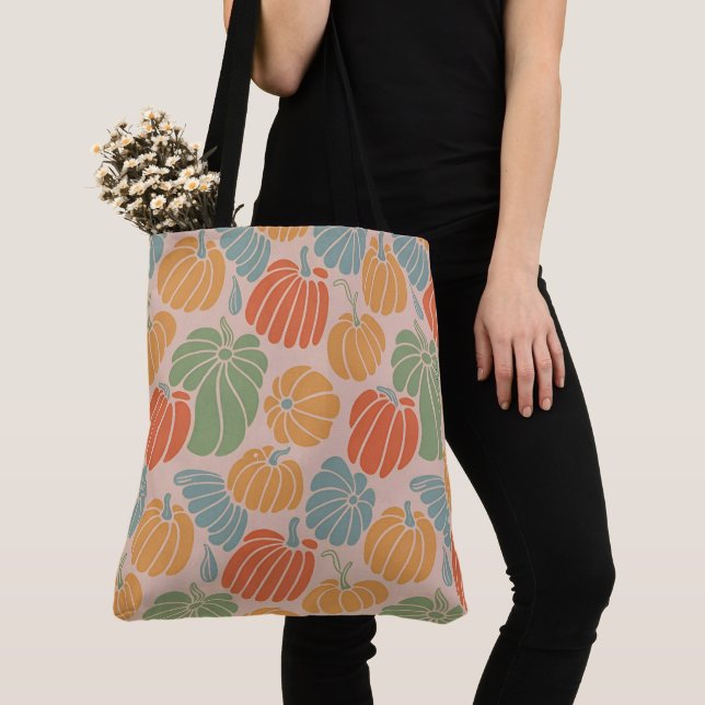 Autumn Pumpkin Tote bagPattern – Fall Seasonal Gif Bag (Close Up)