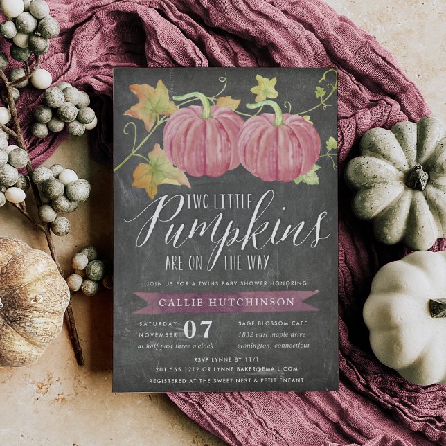 Autumn Pumpkin | Twins Baby Shower Invitation (Creator Uploaded)
