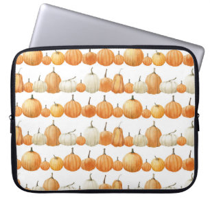 Autumn Pumpkin: Watercolor Illustration Pattern Laptop Sleeve