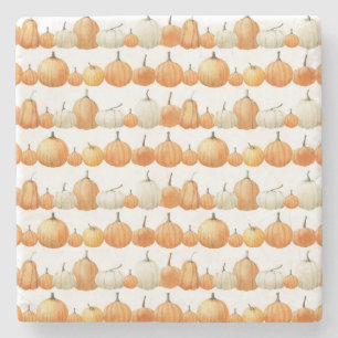 Autumn Pumpkin: Watercolor Illustration Pattern Stone Coaster