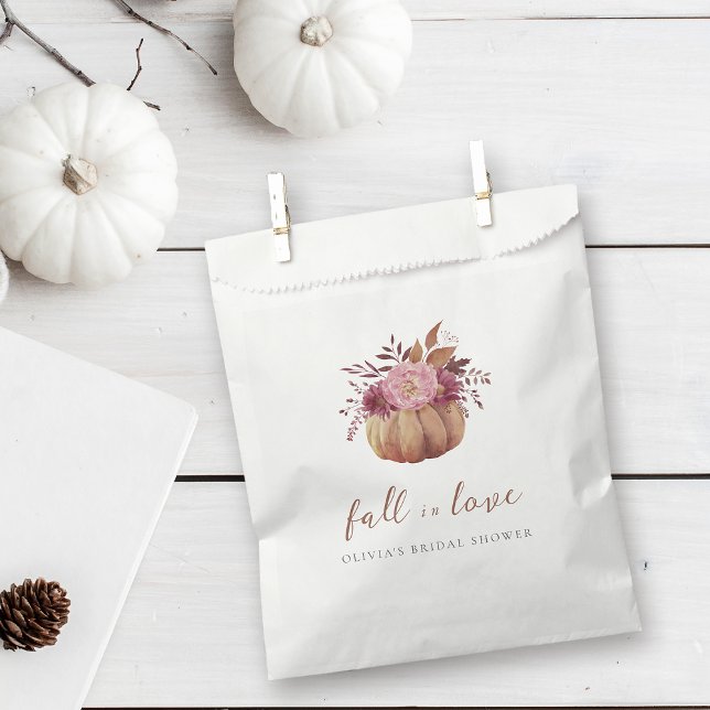 Autumn Pumpkin & Wildflowers Fall Bridal Shower Favour Bags (Creator Uploaded)
