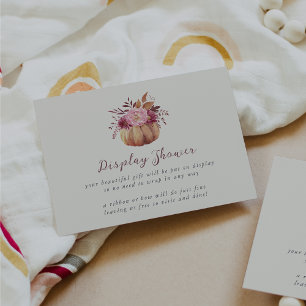 Autumn Pumpkin & Wildflowers Fall Display Shower Enclosure Card