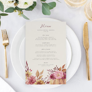 Autumn Pumpkin & Wildflowers Fall Event Menu