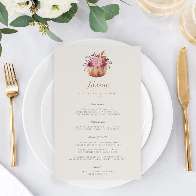 Autumn Pumpkin & Wildflowers Fall Event Menu (Creator Uploaded)