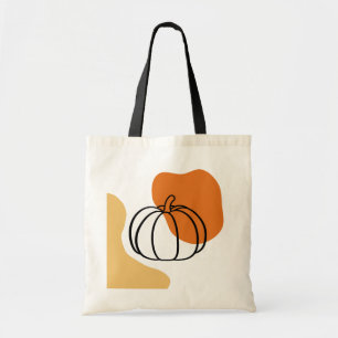 Autumn Pumpkin with Orange Blob and Abstract Shape Tote Bag