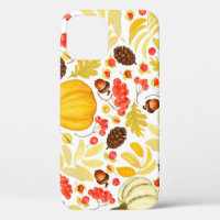Autumn pumpkins, acorns, vintage background.