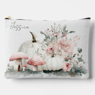 Autumn Pumpkins and Flowers Accessory Pouch