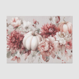 Autumn Pumpkins and Flowers Fall Decoupage Tissue Paper