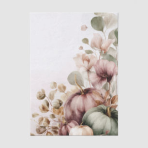 Autumn Pumpkins and Flowers Fall Pattern Decoupage Tissue Paper
