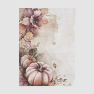 Autumn Pumpkins and Flowers Fall Pattern Decoupage Tissue Paper