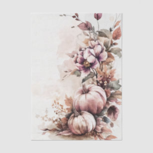 Autumn Pumpkins and Flowers Fall Pattern Decoupage Tissue Paper