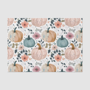Autumn Pumpkins and Flowers Fall Pattern Decoupage Tissue Paper