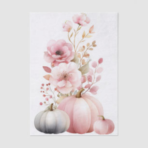 Autumn Pumpkins and Flowers Fall Pattern Decoupage Tissue Paper