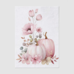 Autumn Pumpkins and Flowers Fall Pattern Decoupage Tissue Paper