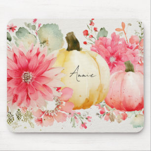 Autumn Pumpkins and Flowers  Mouse Pad