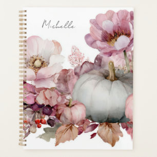 Autumn Pumpkins and Flowers Planner