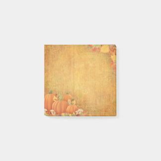 Autumn Pumpkins and Foliage Illustration Post-it Notes