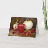 Autumn pumpkins and hot chocolate