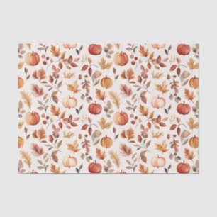 Autumn Pumpkins and Leaves Fall Pattern Decoupage Tissue Paper