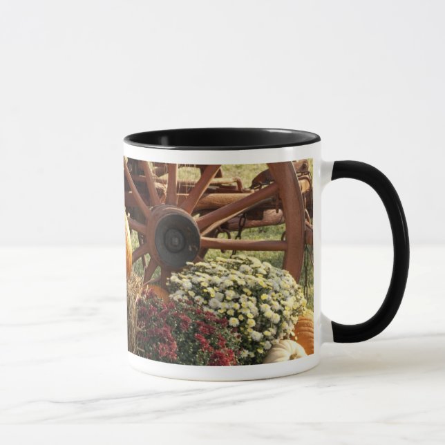 Autumn Pumpkins And Mum Display Mug (Right)