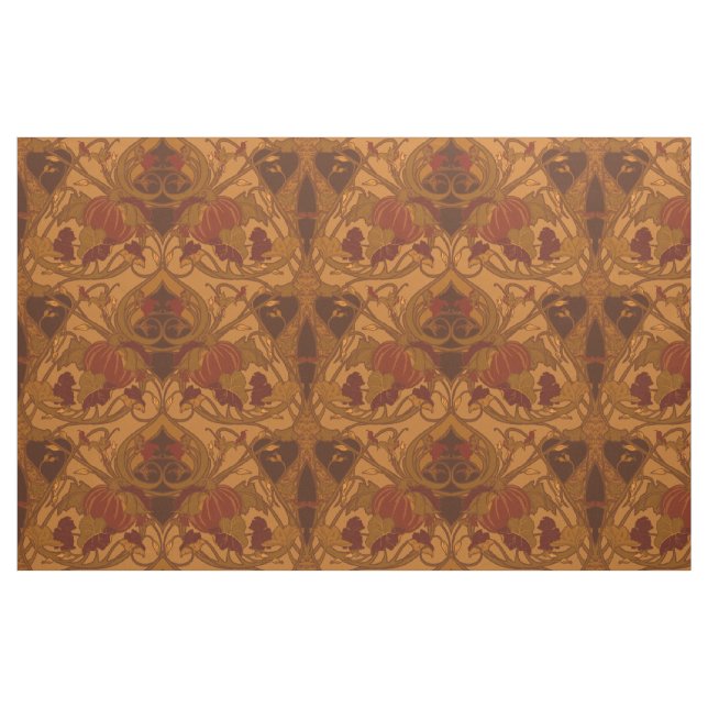 Autumn Pumpkins and Vines Designer Fabric (Fat Quarter)
