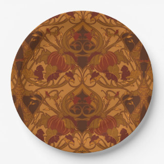 Autumn Pumpkins and Vines Napkins Paper Plate