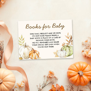 Autumn Pumpkins Baby Shower Books for Baby Enclosure Card
