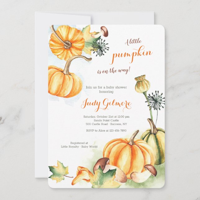 Autumn Pumpkins Baby Shower Invitation (Front)