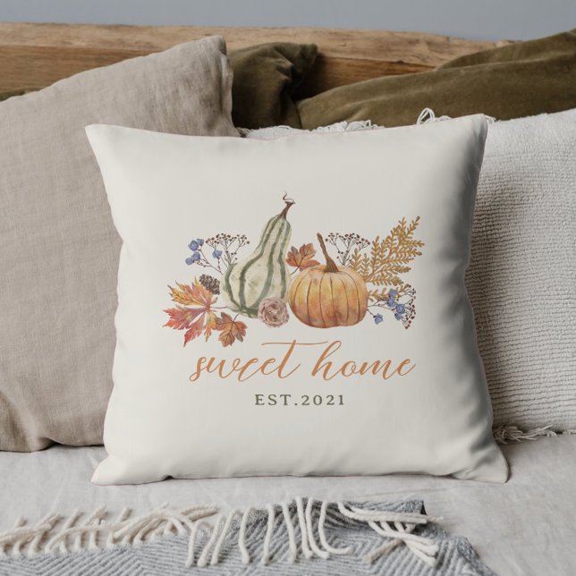 Autumn Pumpkins Bouquet Sweet Home Cushion (Creator Uploaded)