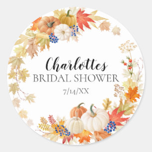 Autumn Pumpkins Bridal Shower Envelope Seal