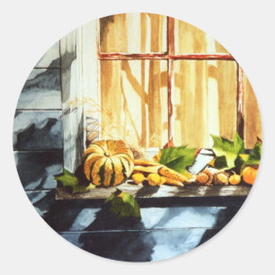 Autumn Pumpkins Classic Round Sticker