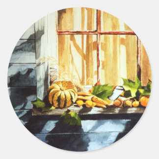 Autumn Pumpkins Classic Round Sticker
