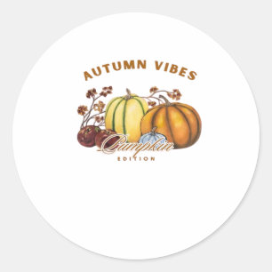 Autumn pumpkins Classic T-Shirt.png Classic Round Sticker