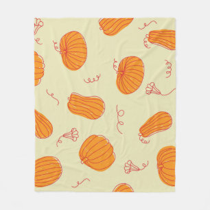 Autumn Pumpkins: Doodle Orange Pattern. Fleece Blanket
