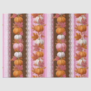 Autumn Pumpkins & Floral Lace Seamless Pattern (2) Tissue Paper