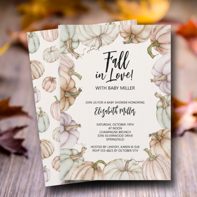 Autumn Pumpkins Gender Neutral Baby Shower Invitation (Creator Uploaded)