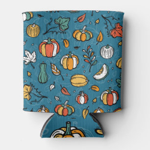 Autumn Pumpkins: Hand Drawn Vegetables Can Cooler