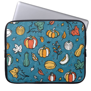 Autumn Pumpkins: Hand Drawn Vegetables Laptop Sleeve