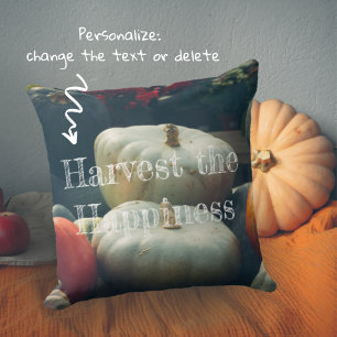  Autumn pumpkins in a rustic garden Cushion