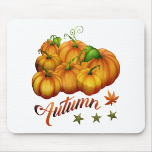 Autumn pumpkins mouse pad
